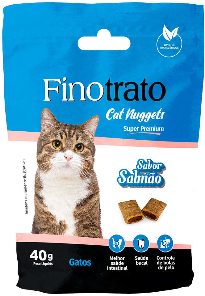 Biscoito Finotrato Cat Nuggets Salmão para Gatos - 40 g