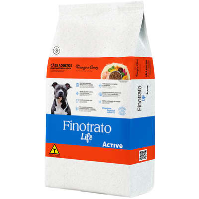 Ração Seca Finotrato Life Active Frango e Arroz para Cães Adultos