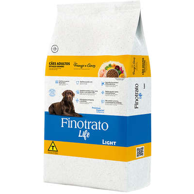 Ração Seca Finotrato Life Light Frango e Arroz para Cães Adultos Raças Grandes