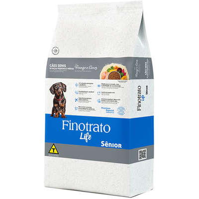 Ração Seca Finotrato Life Sênior Frango e Arroz para Cães Senis Raças Pequenas e Médias