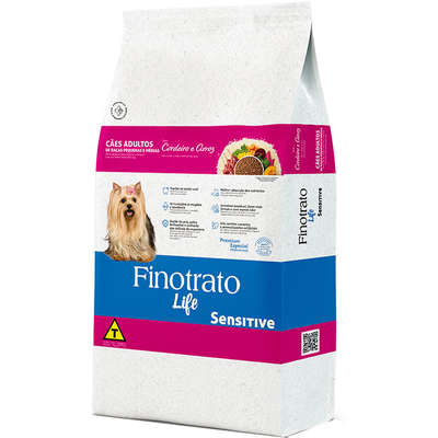 Ração Seca Finotrato Life Sensitive Cordeiro e Arroz para Cães Adultos Raças Pequenas e Médias