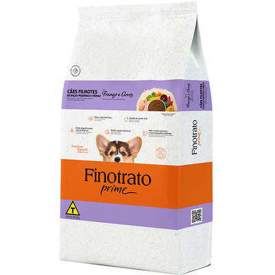 Ração Seca Finotrato Prime Frango e Arroz para Cães Filhotes Raças Pequenas e Médias