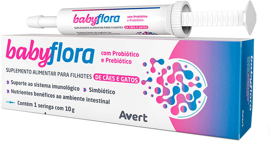 Suplemento Alimentar Avert Babyflora para Cães e Gatos Filhotes - 10 g