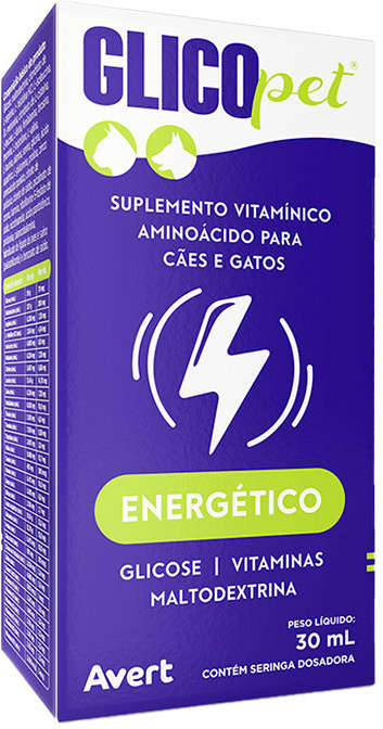 Suplemento Vitamínico Avert Glicopet Energético para Cães e Gatos - 30 mL