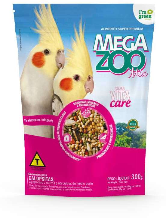 Ração Megazoo Mix para Calopsitas - 900 g