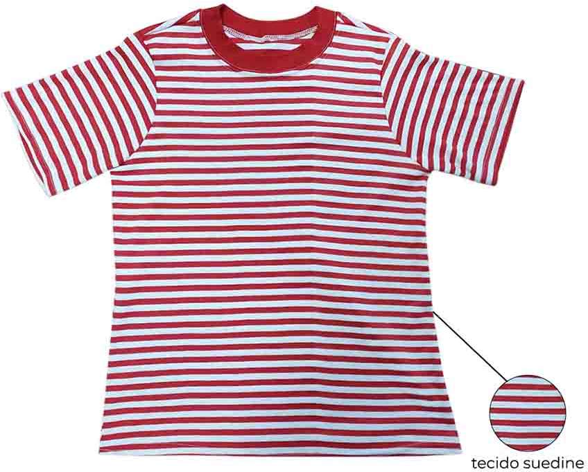 Camiseta Fábrica Pet Listrada Tal Mãe Tal Pet Vermelha - Tam. M