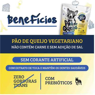 Biscoito OH LàLà! Pet para Cães Adultos Sabor Pão de Queijo Vegetariano