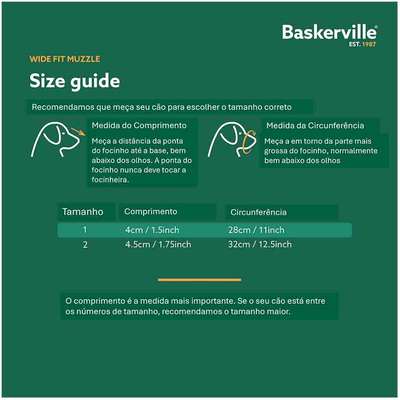 Focinheira Wide fit Baskerville Ajuste Largo para Cães”