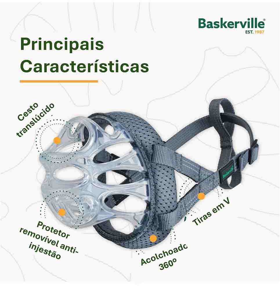 Focinheira Invisa Baskerville Invisa para Cães - Tam. G