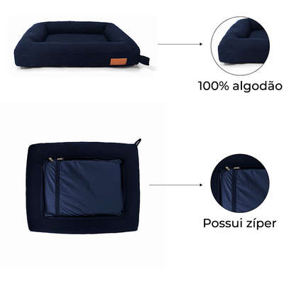 Cama Fábrica Pet Flat Marinho