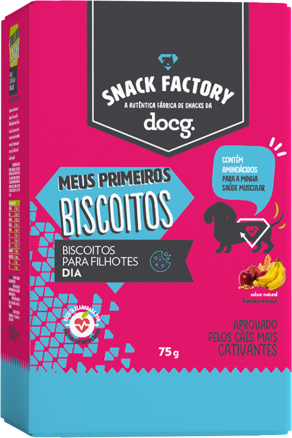 Snacks Docg Meus Primeiros Biscoitos Dia para Cães Filhotes - 75 g