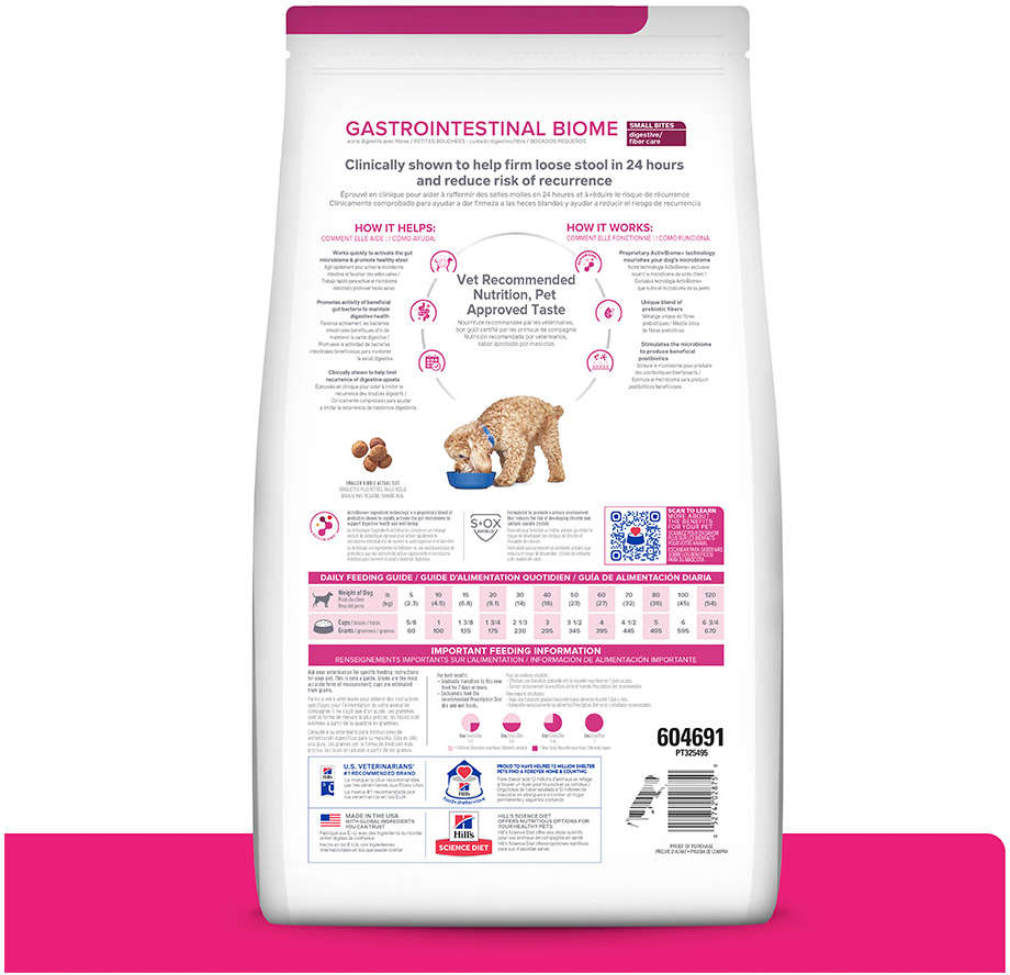 Ração Seca Hill's Prescription Diet GI Biome para Cães Adultos Pedaços Pequenos - 1,5Kg