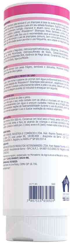 Shampoo Virbac Phisioderm Pele Sensível para Cães e Gatos - 250 mL