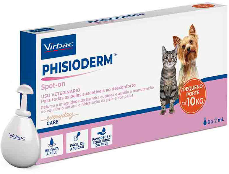 Spot-on Virbac Phisioderm para Cães e Gatos - 2 mL