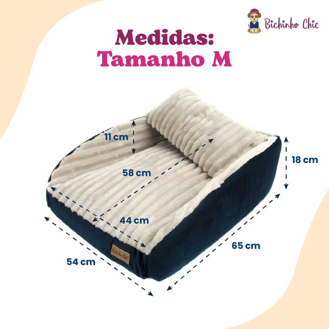 Cama Bichinho Chic Roma Cinza - Tam. M