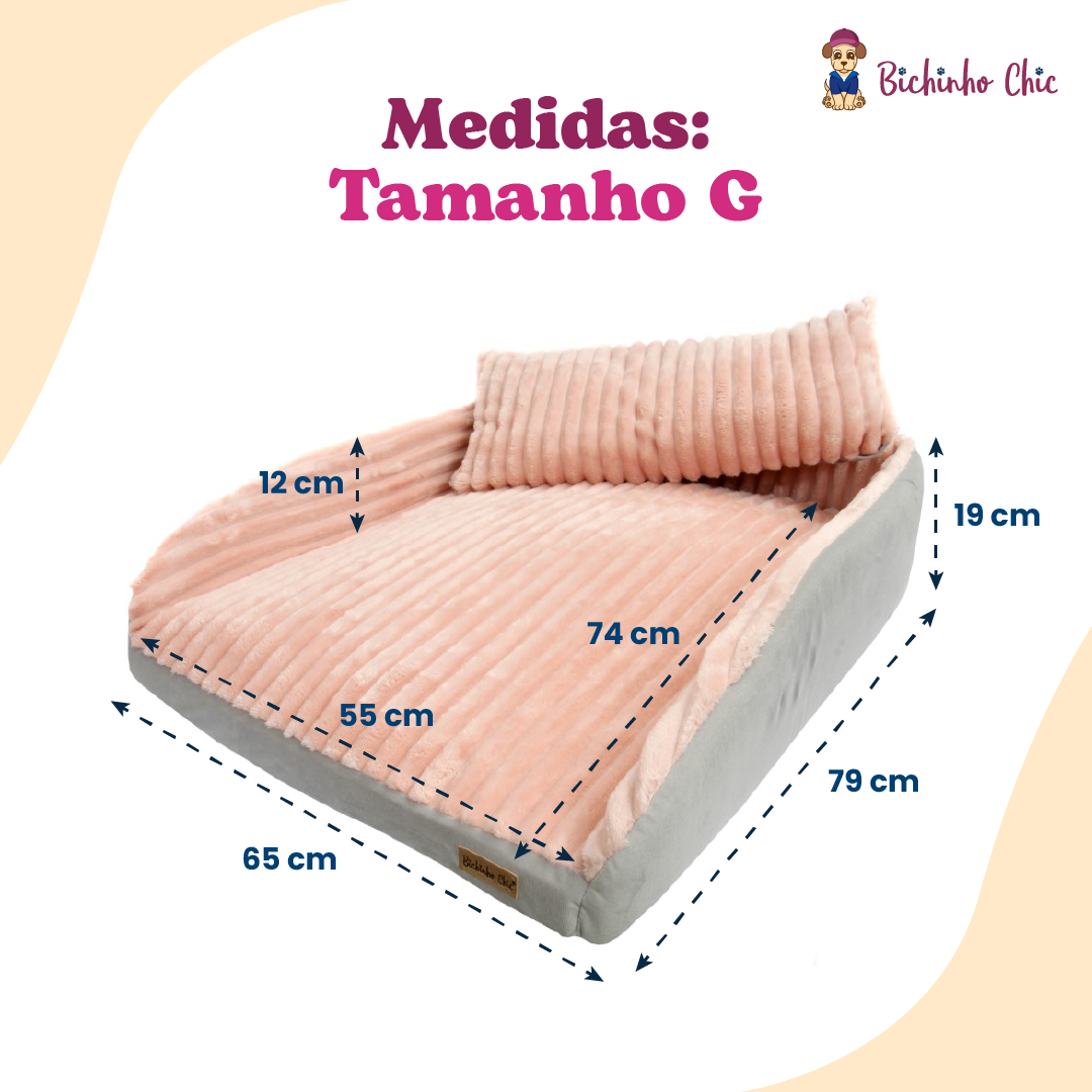 Cama Bichinho Chic Roma Rosa - Tam. G