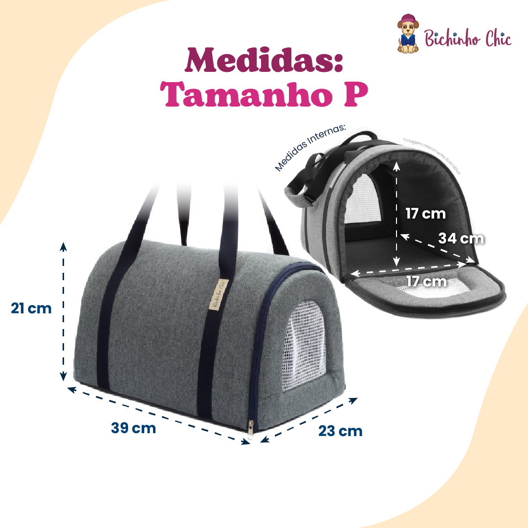 Bolsa Bichinho Chic Veneza Azul - Tam. P