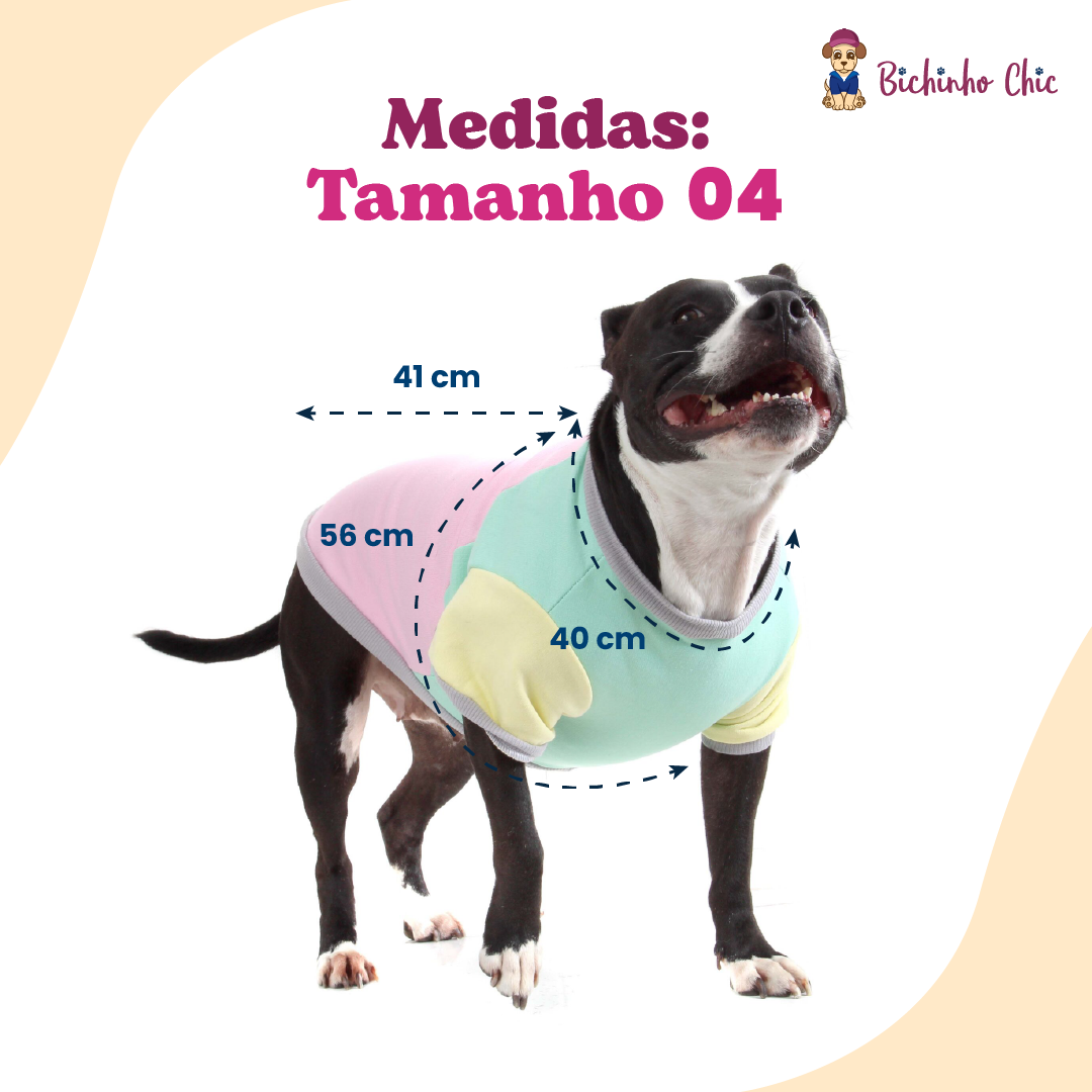 Blusão Bichinho Chic Color Rosa - Tam. 04