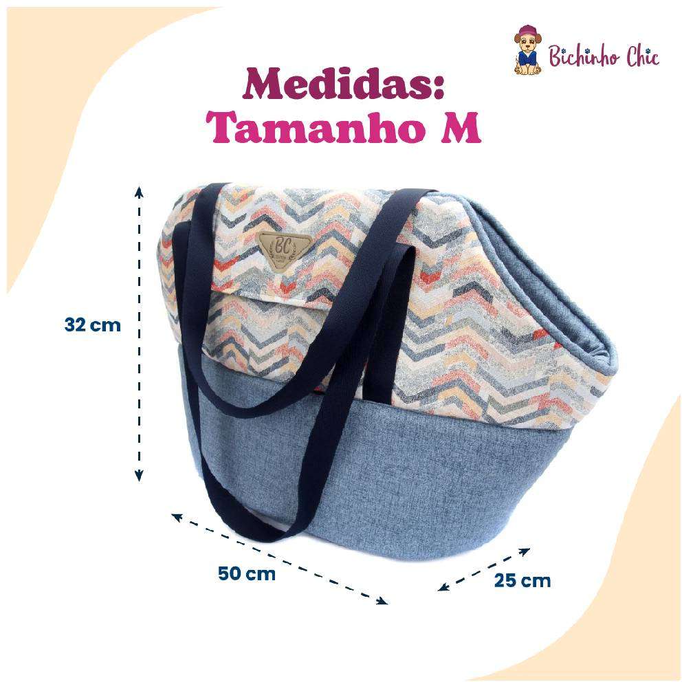 Bolsa de Transporte Bichinho Chic Dinamarca Azul - Tam. M