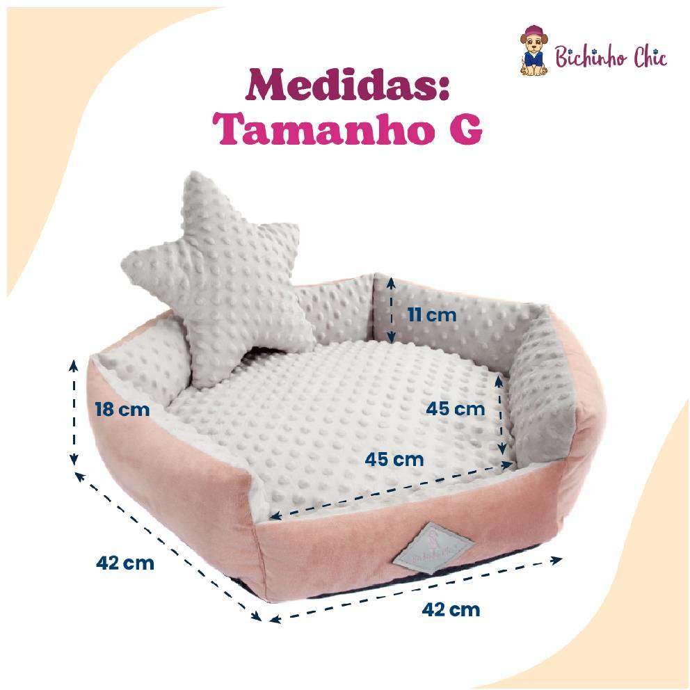 Cama Bichinho Chic Bubble Rosa - Tam. G
