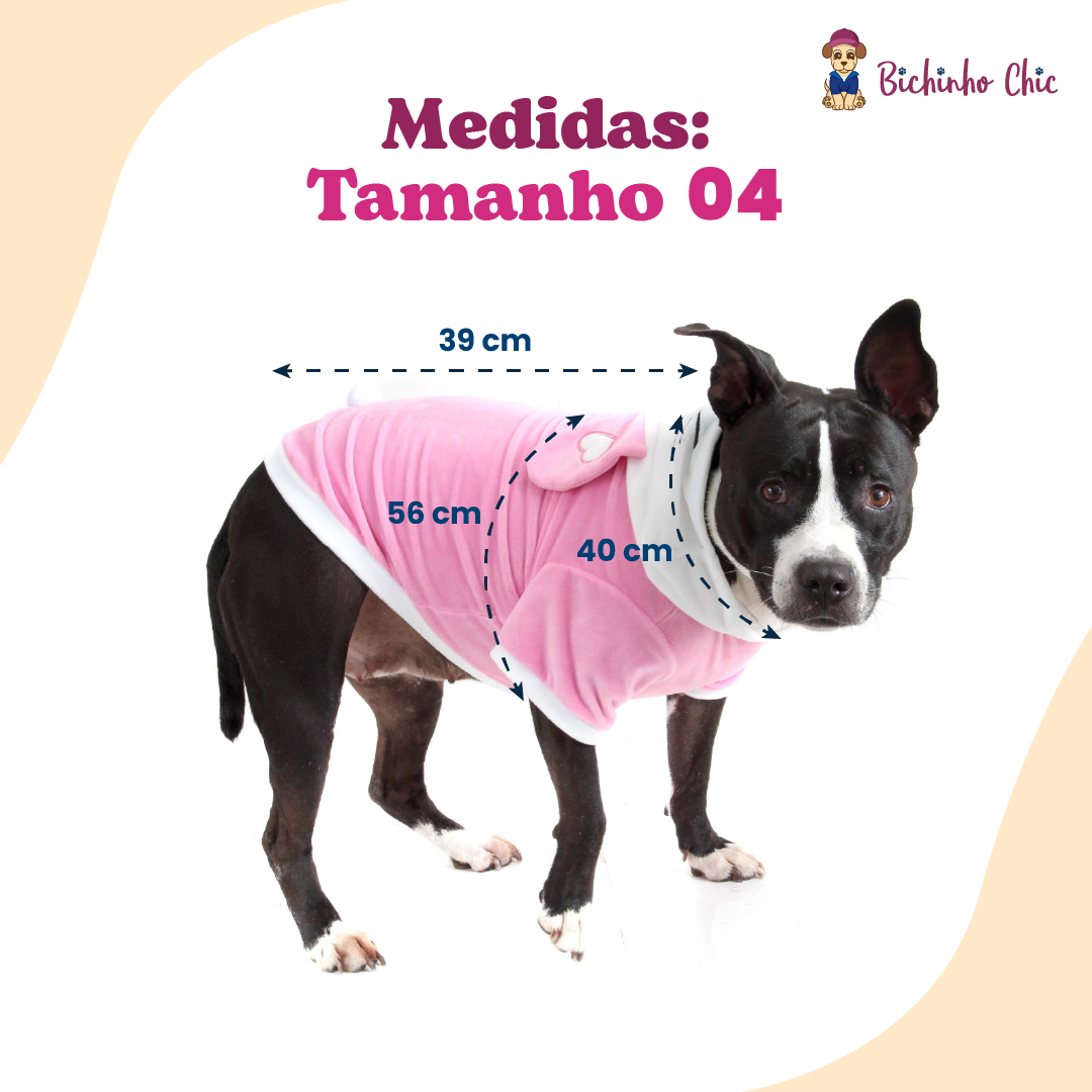 Blusão Bichinho Chic Coelhinho Rosa - Tam. 04