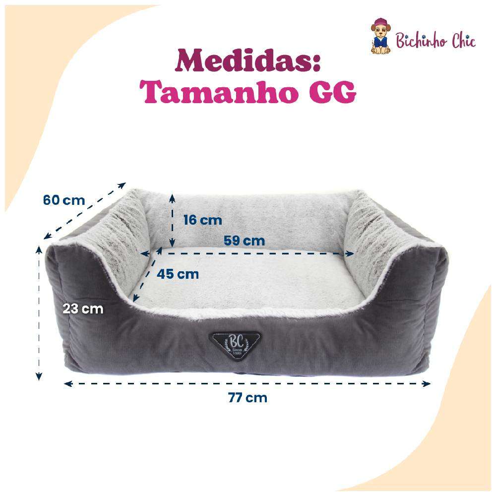 Cama Bichinho Chic Moscou Cinza - Tam. GG
