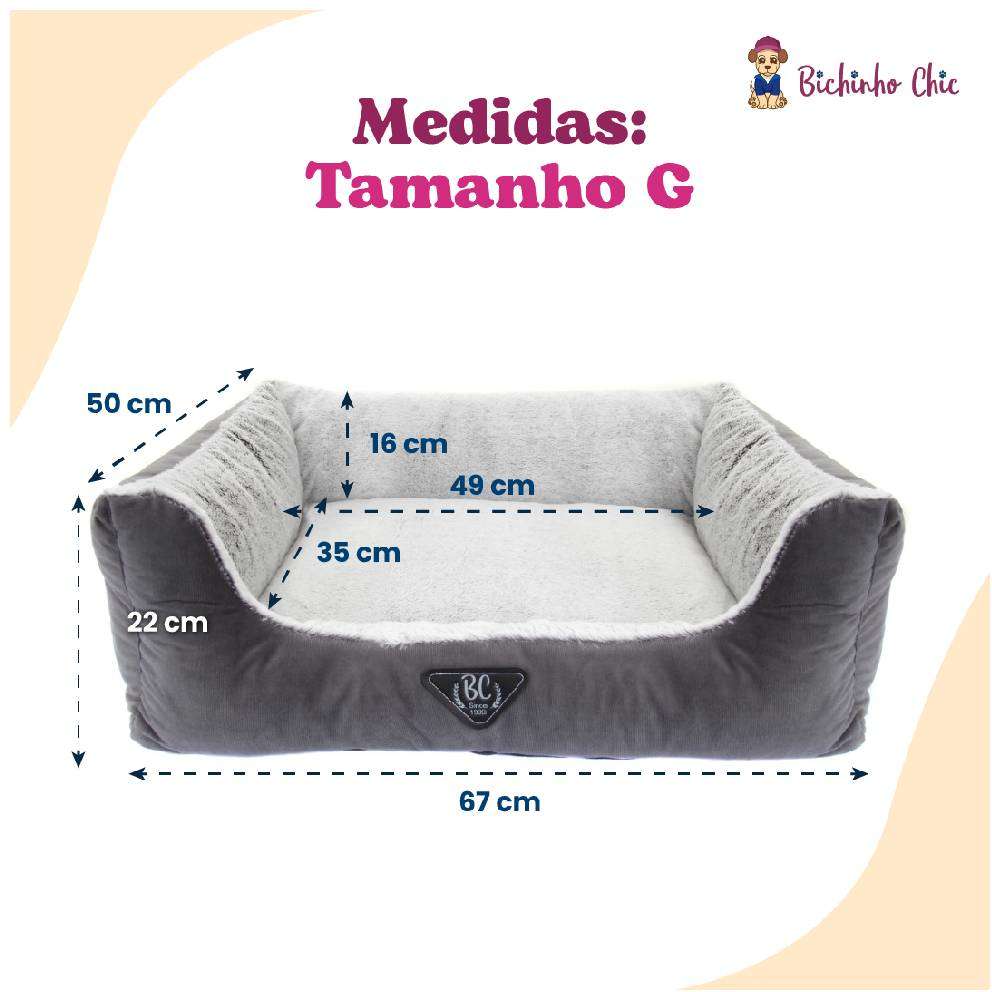Cama Bichinho Chic Moscou Cinza - Tam. G