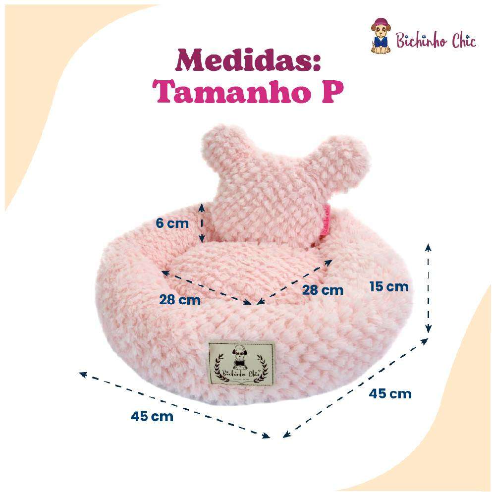 Cama Bichinho Chic Teddy Rosa - Tam. P