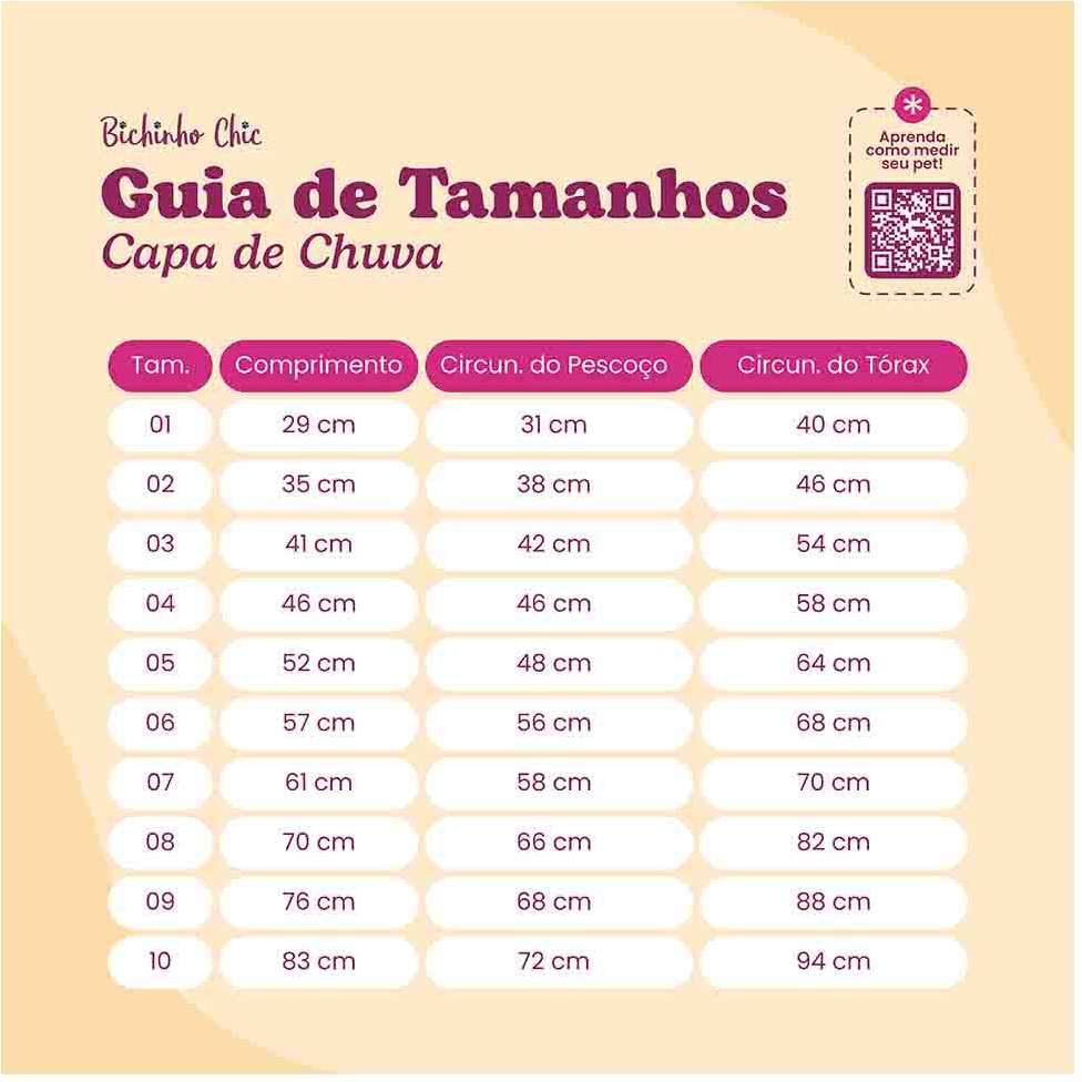 Capa de Chuva Bichinho Chic Preta - Tam . 04