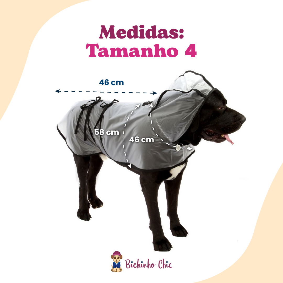 Capa de Chuva Bichinho Chic Preta - Tam . 04