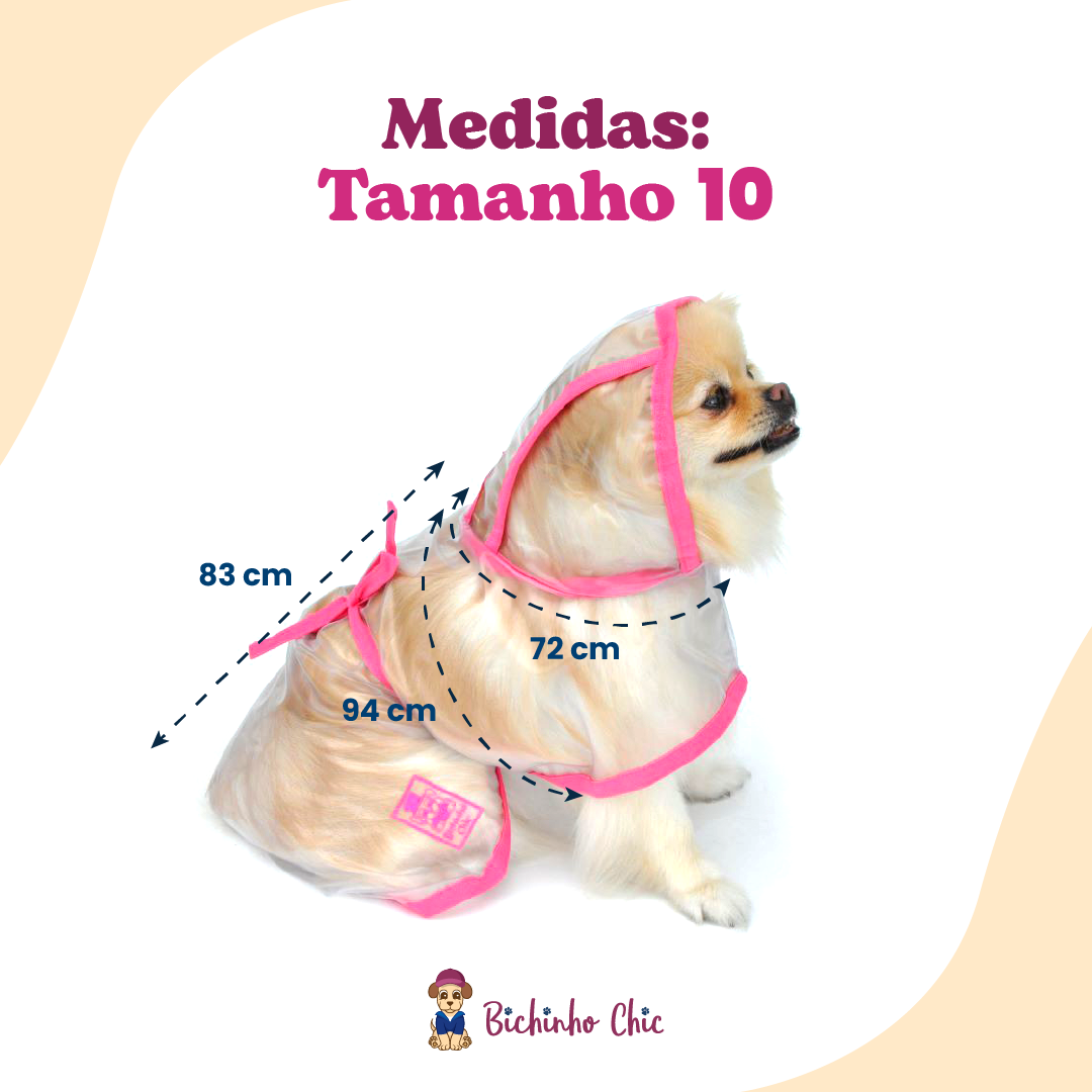 Capa de Chuva Bichinho Chic Rosa - Tam. 10