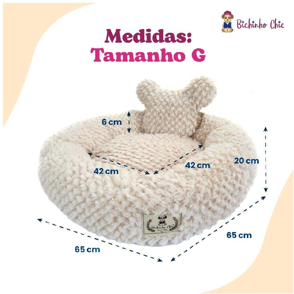 Cama Bichinho Chic Teddy Bege - Tam. G