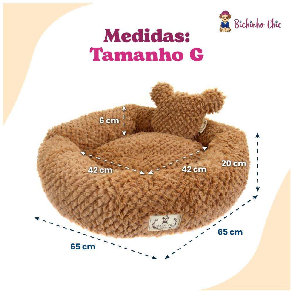 Cama Bichinho Chic Teddy Marrom - Tam. G