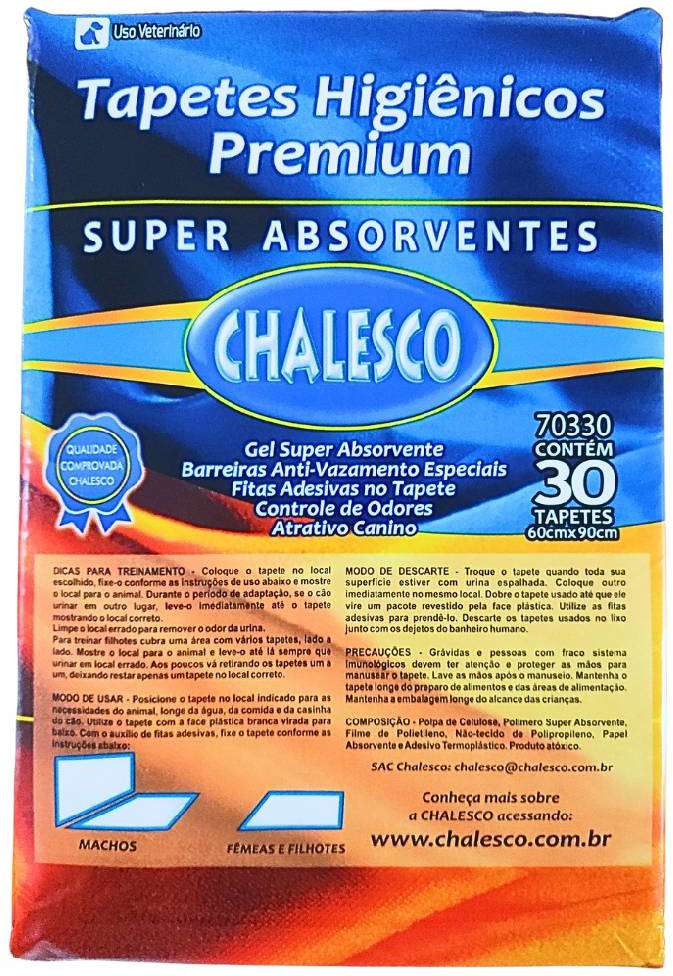 Tapete Higiênico Chalesco - 30 Unidades