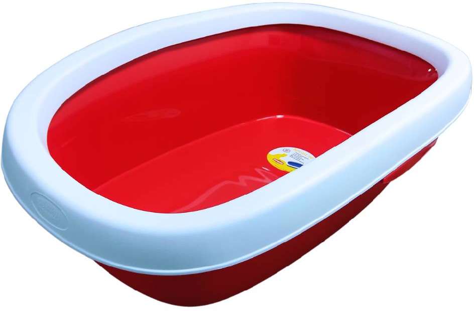 Bandeja de Areia Chalesco Vermelho para Gatos - Tam. 01