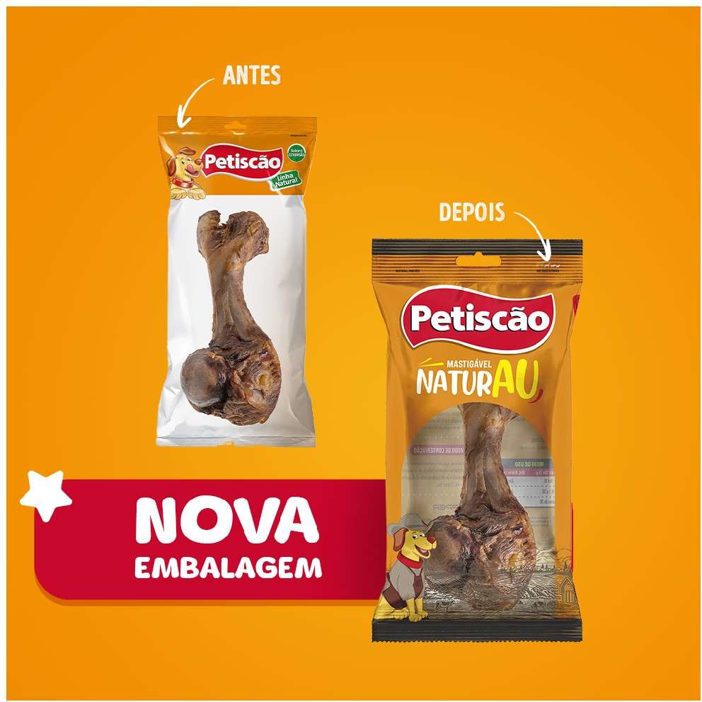 Osso Petiscão Defumado Mini Femur Natural - 1 Unidade