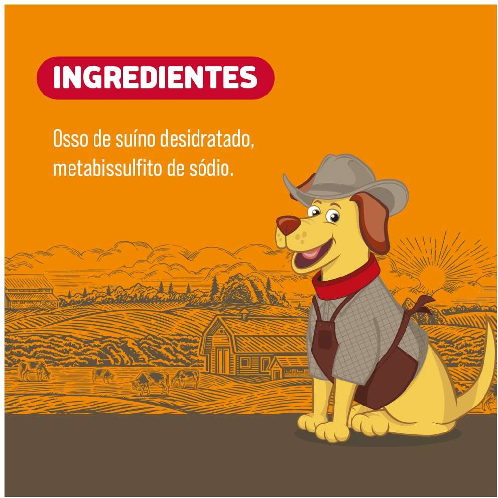 Osso Petiscão Defumado Mini Femur Natural - 1 Unidade