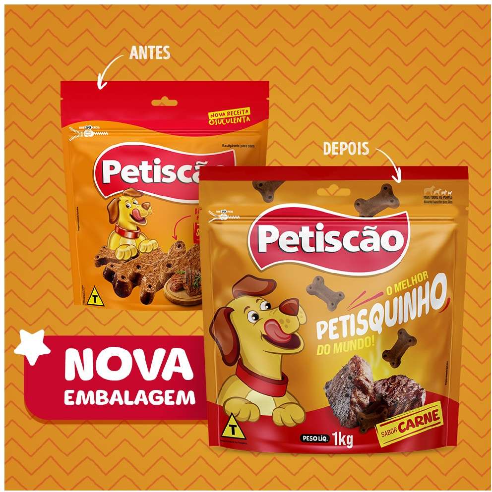Bifinho Petiscão para Cães Adultos Sabor Carne Ossinho - 1Kg