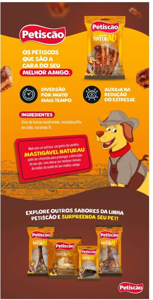 Petisco Petiscão para Cães Costela Defumada - 2 Unidades