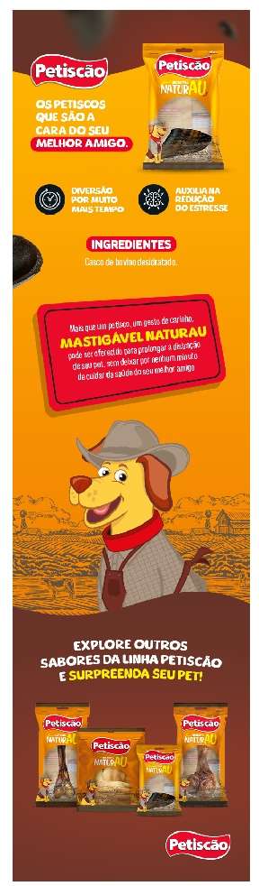 Petisco Petiscão para Cães Casco Bovino - 1 Unidade
