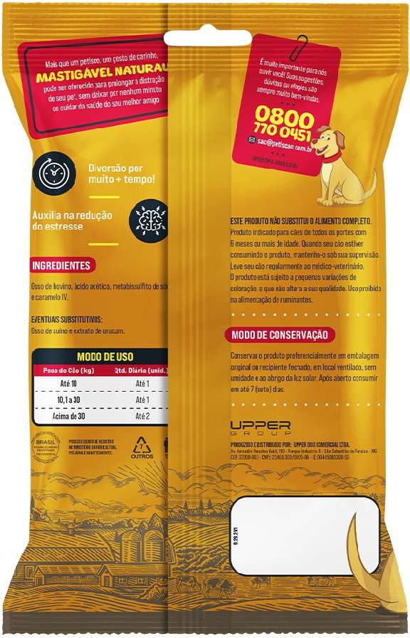 Petisco Petiscão para Cães Casco Bovino - 1 Unidade