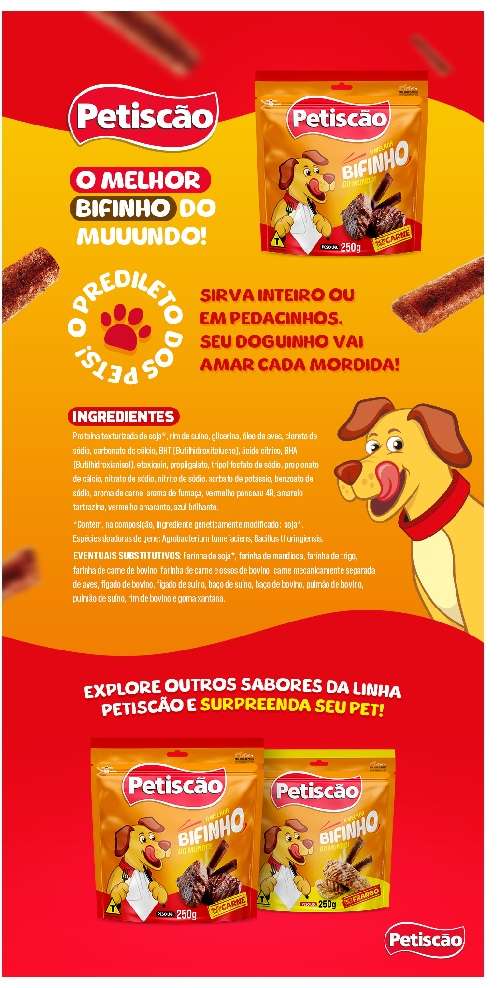Bifinho Petiscão para Cães Adultos Sabor Carne Fino - 1Kg