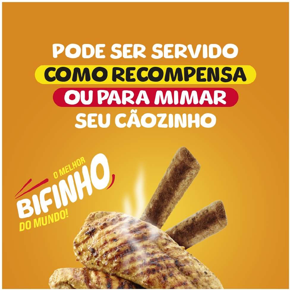 Bifinho Petiscão para Cães Adultos Porte Médio e Grande Sabor Frango - 500g