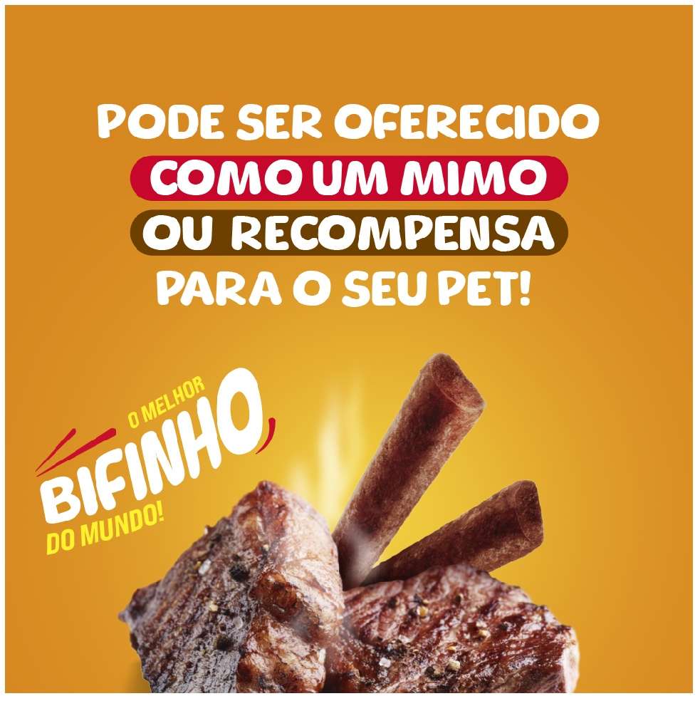 Bifinho Petiscão para Cães Adultos Porte Médio e Grande Sabor Carne - 60g