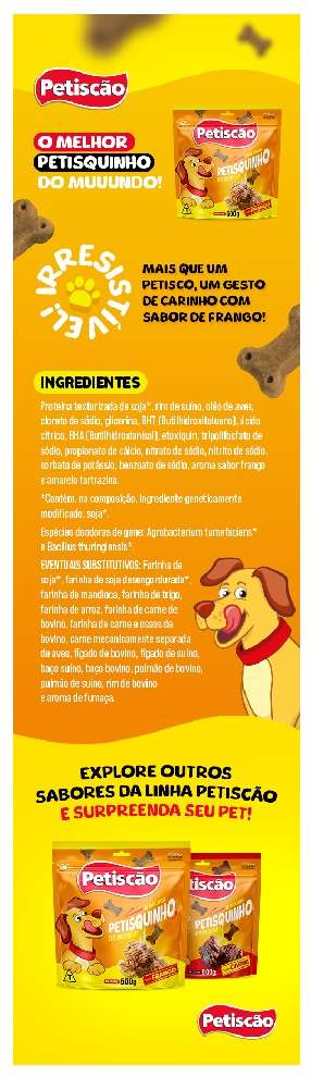 Bifinho Petiscão para Cães Adultos Sabor Frango - 500g