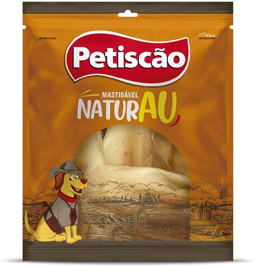 Orelha Petiscão para Cães Adultos Sabor Bovina - 5 Unidades