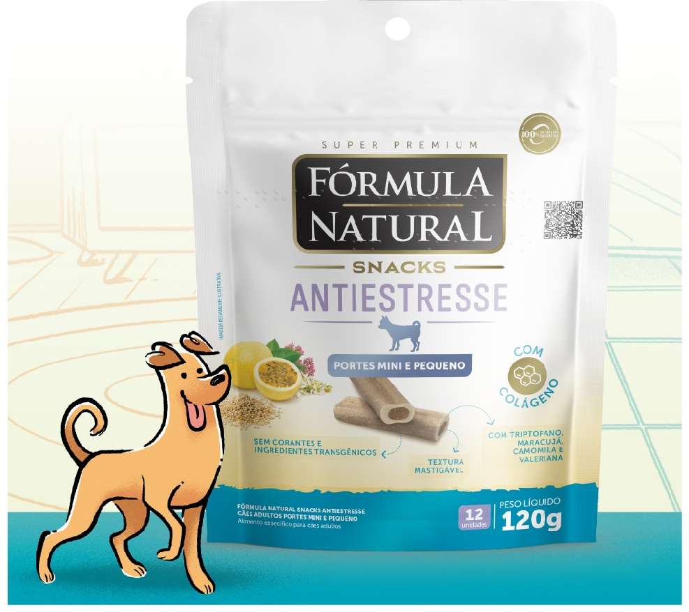 Snack Formula Natural Antiestresse para Cães Porte Mini e Pequeno - 120 g
