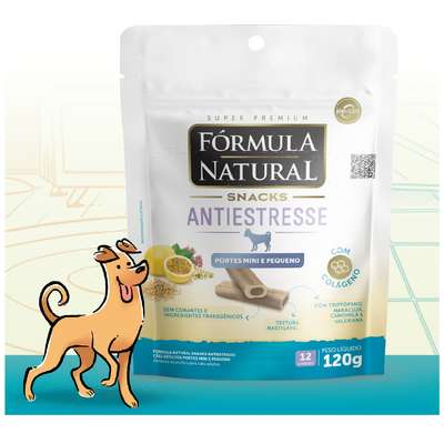 Snack Formula Natural Antiestresse para Cães Porte Mini e Pequeno”