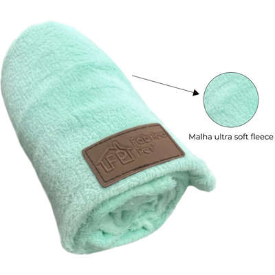 Cobertor Fábrica Pet Ultra Soft Liso Verde Água