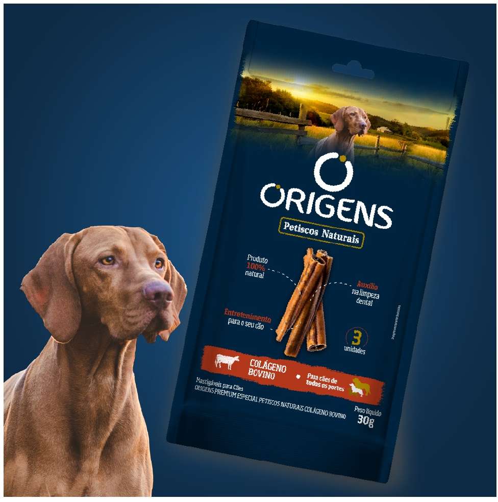 Petisco Origens para Cães Adultos Colágeno Bovino - 3 Unidades